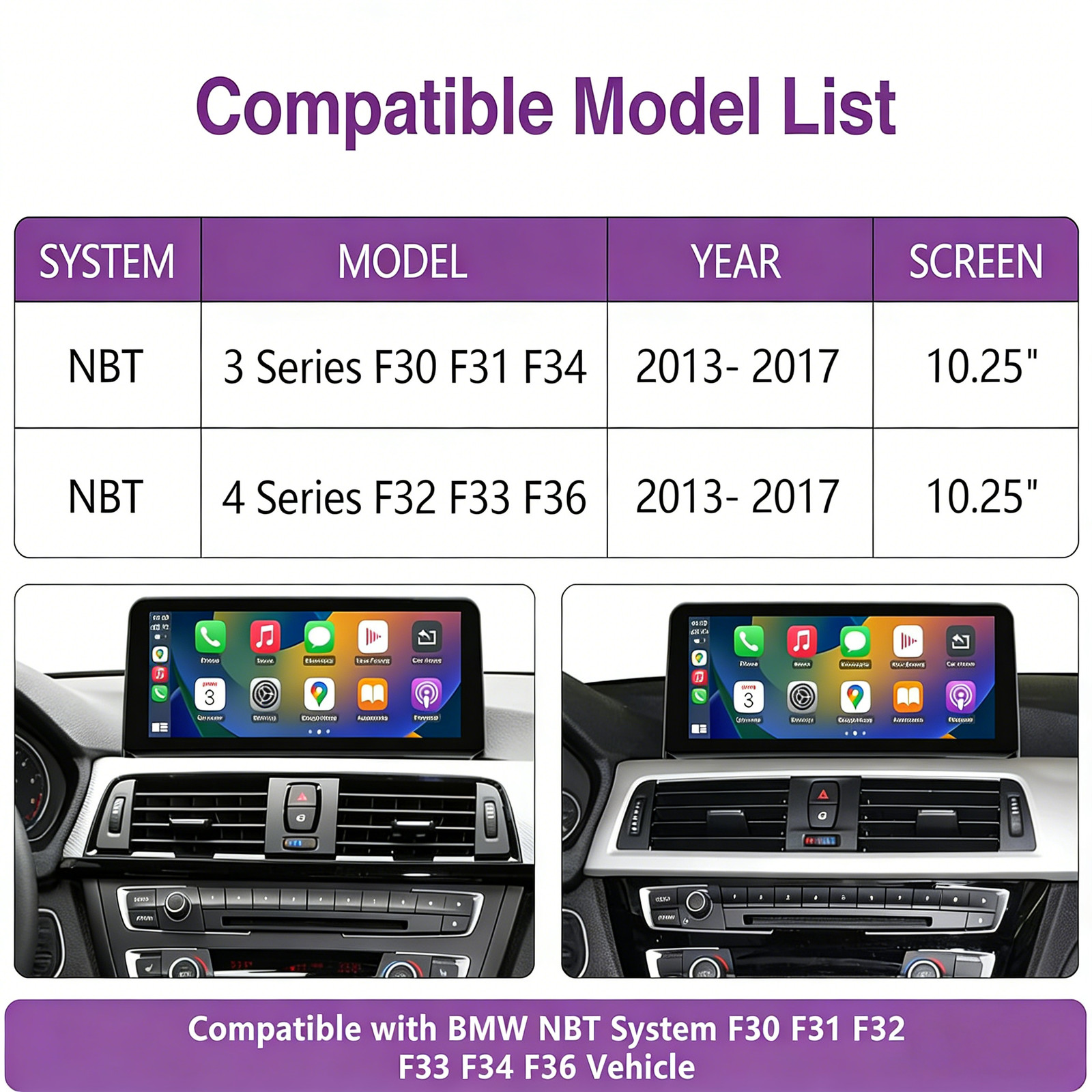 CarPlay Linux Touch Screen For BMW 3 4 Serie F30 F31 F32 F33 F34 F36 2013-2017