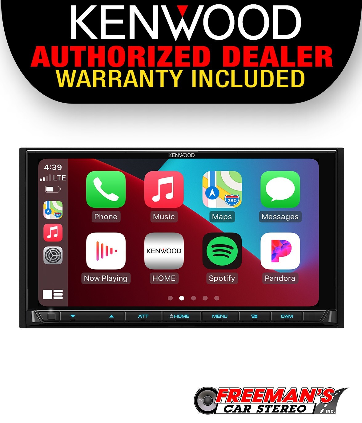 Kenwood DMX958XR Multimedia Receiver Wireless Apple CarPlay and Android Auto