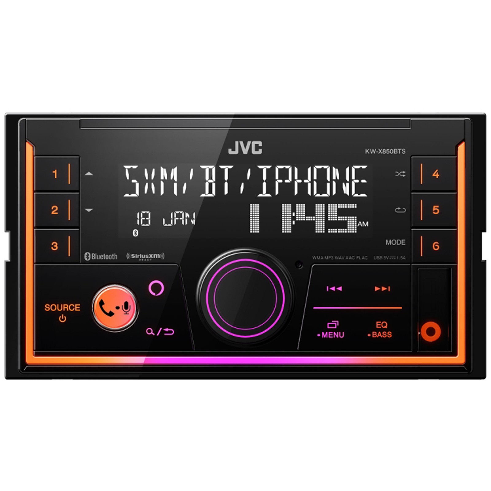 JVC KW-X850BTS 2-DIN CD Receiver featuring Bluetooth® / USB / SiriusXM / Amaz…