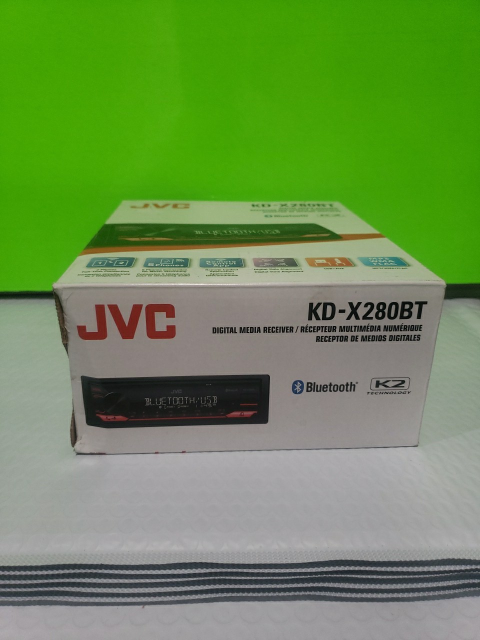 JVC KD-X280BT 1-Din Car Stereo Digital Media Receiver with Bluetooth Open Box