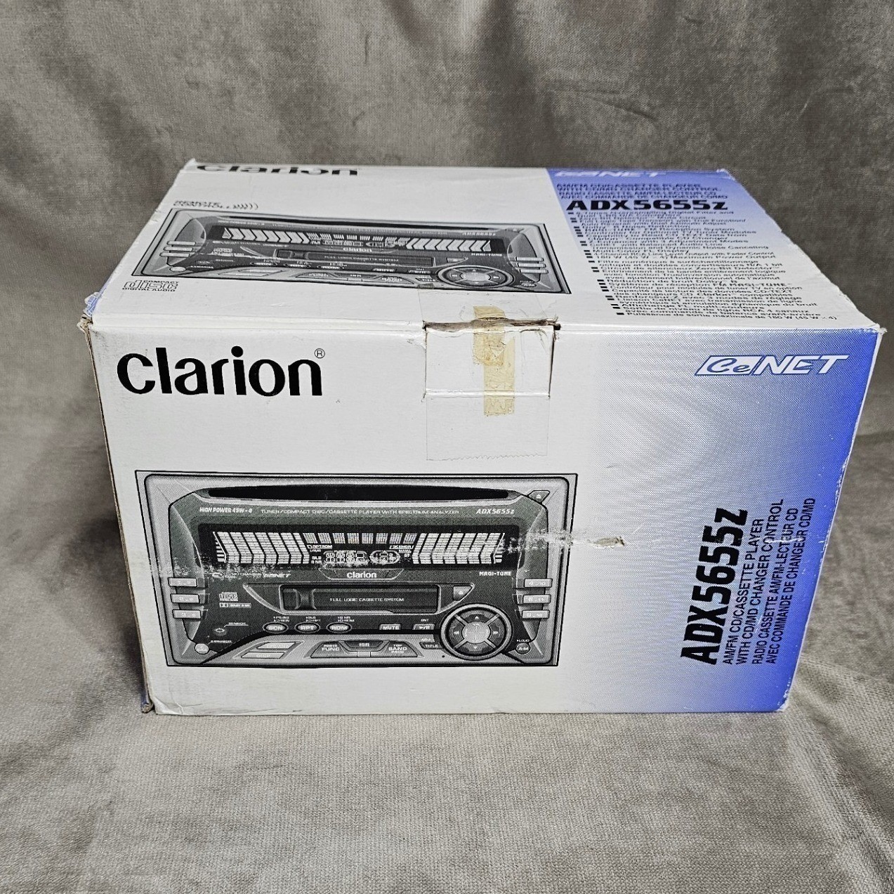 Clarion ADX5655z Double DIN Car Stereo CD Cassette Player AM FM Receiver Remote