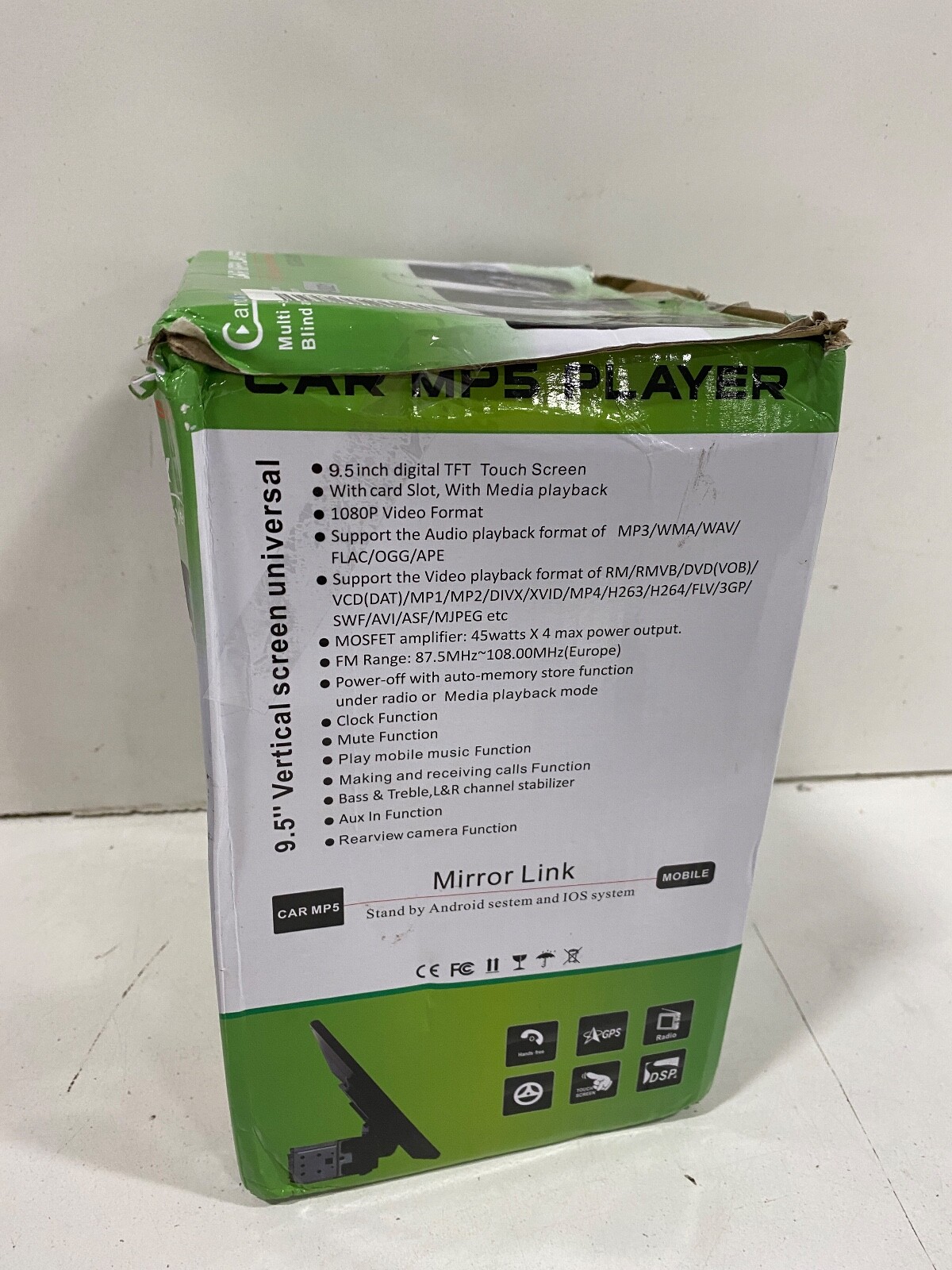 Car MP5 Player 9.5″ vertical screen universal 9510-Play – A3021