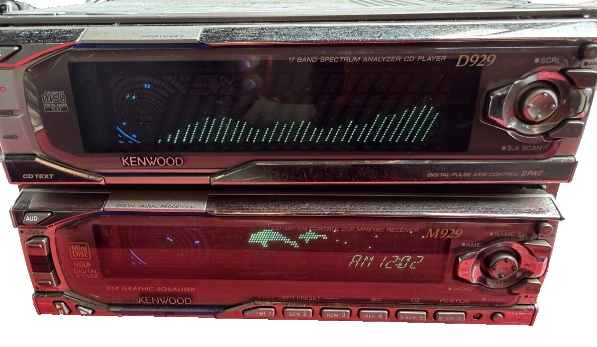 Kenwood M929 D929 CD MD Player Head Unit Set JDM Old School Car Audio Japan