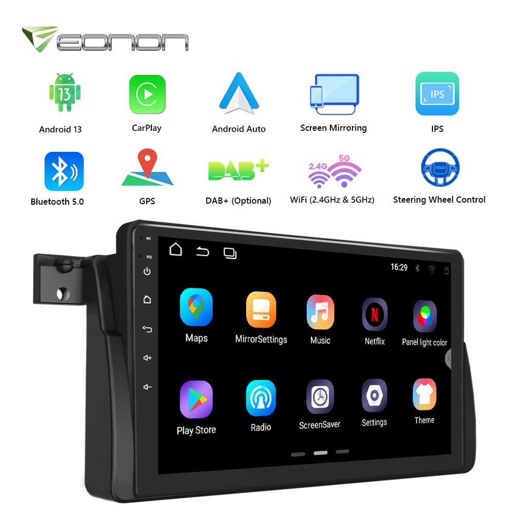 Eonon E46A13 9″ IPS Android 13 Car Stereo GPS RDS Radio Bluetooth for BMW E46 M3