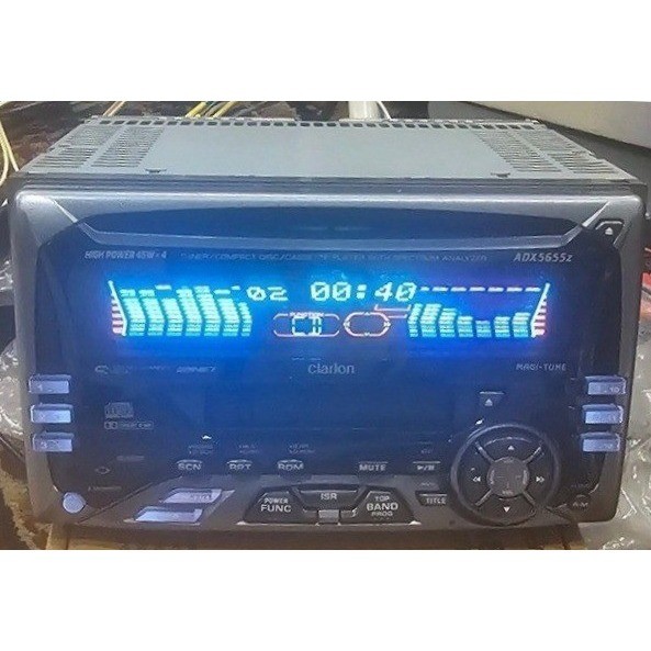 Clarion ADX5655z Double DIN Car Stereo CD Cassette Player AM FM Receiver Remote