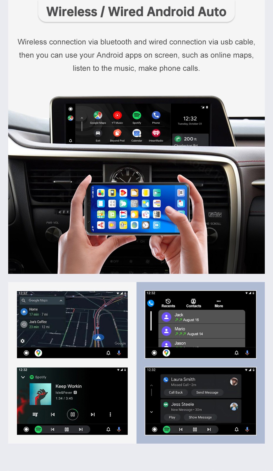 Wireless Carplay Android Auto Module For Lexus RX 2016-2019 Mirror Link AirPlay