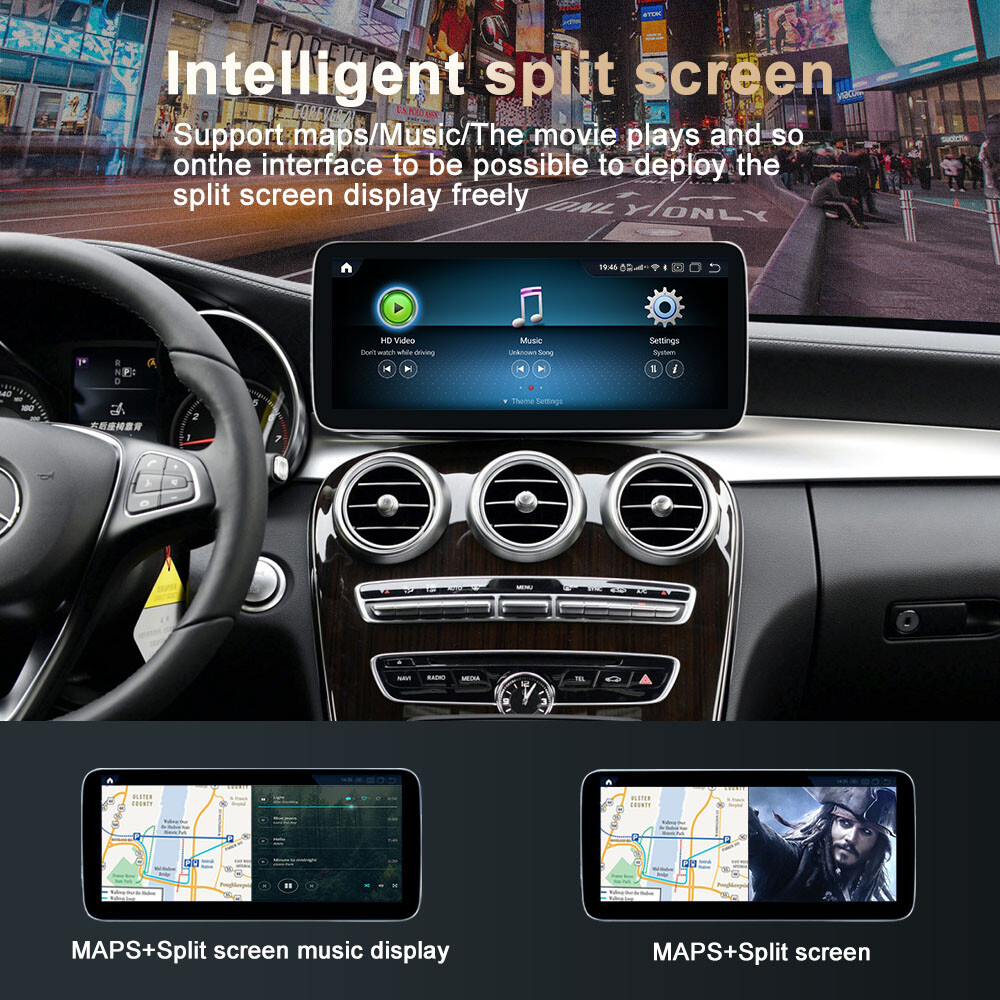 Ugode 12.3inch Android Screen Carplay GPS Mercedes Benz C GLC W205 2014-2020