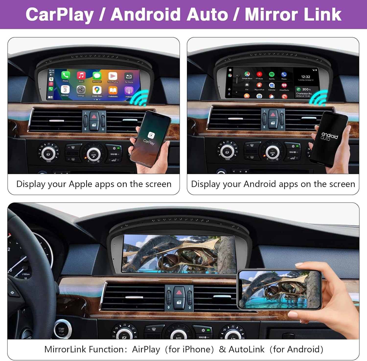 Carplay/Android Auto 8.9 Touch screen Receiver for BMW 3/5 2009-2010 CIC