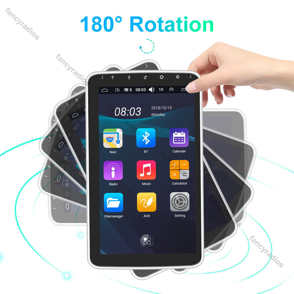 Android 13 Double Din 10.1″ Rotatable Touch Screen Car Stereo Radio Carplay GPS