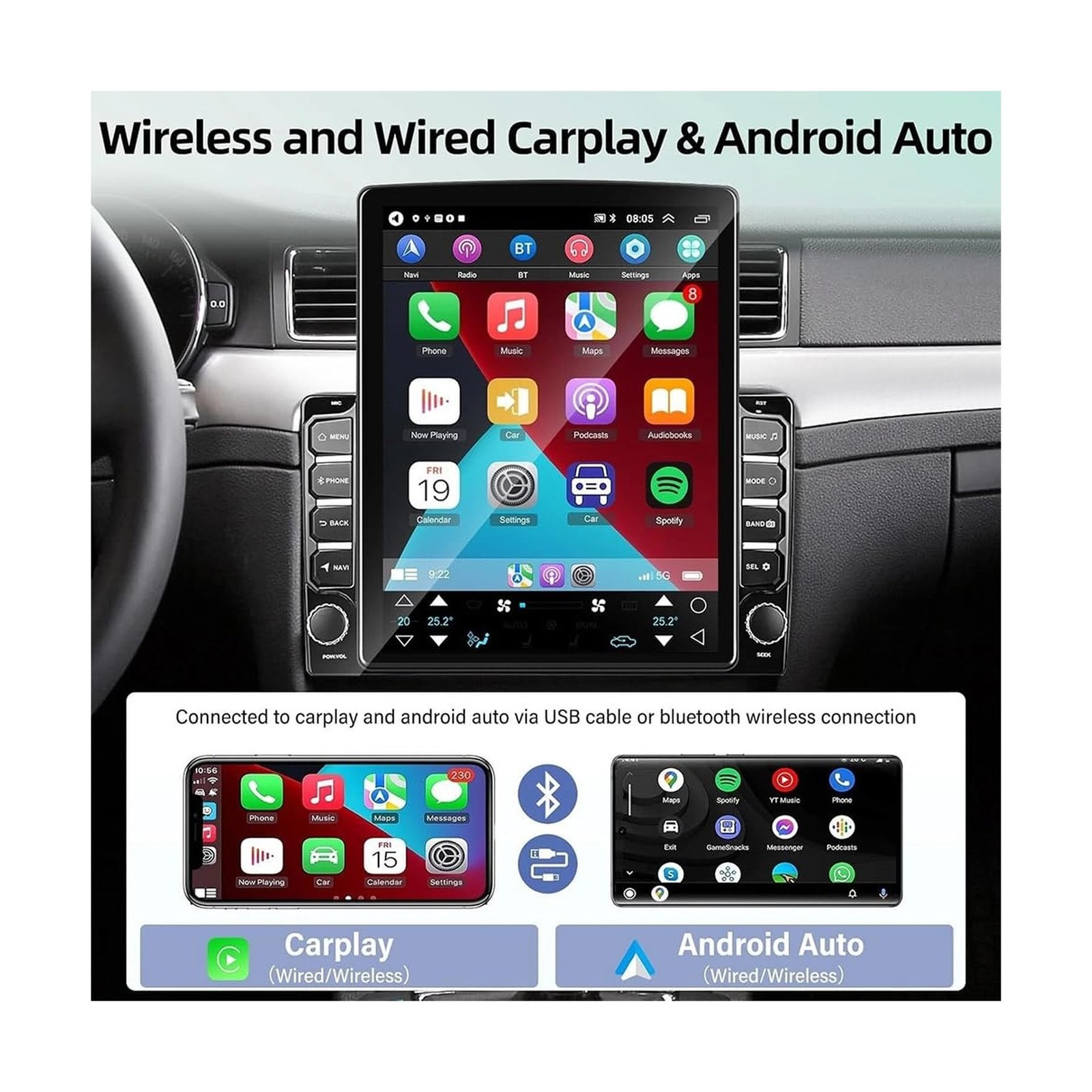 9.7 inch Car Stereo for Cadillac Escalade ESV 2003 2004 2005 2006, 2+32G Touc…