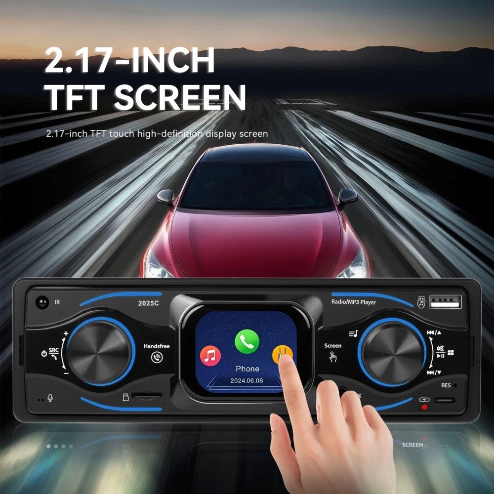 2.17 inch 1 DIN Car Stereo Radio Touch Screen Bluetooth FM MP3 Player TF USB AUX