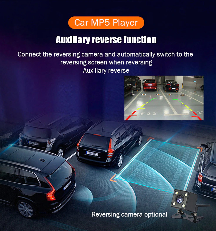 7″ Double 2 DIN Car MP5 Player Bluetooth Touch Screen Stereo Radio With Camera