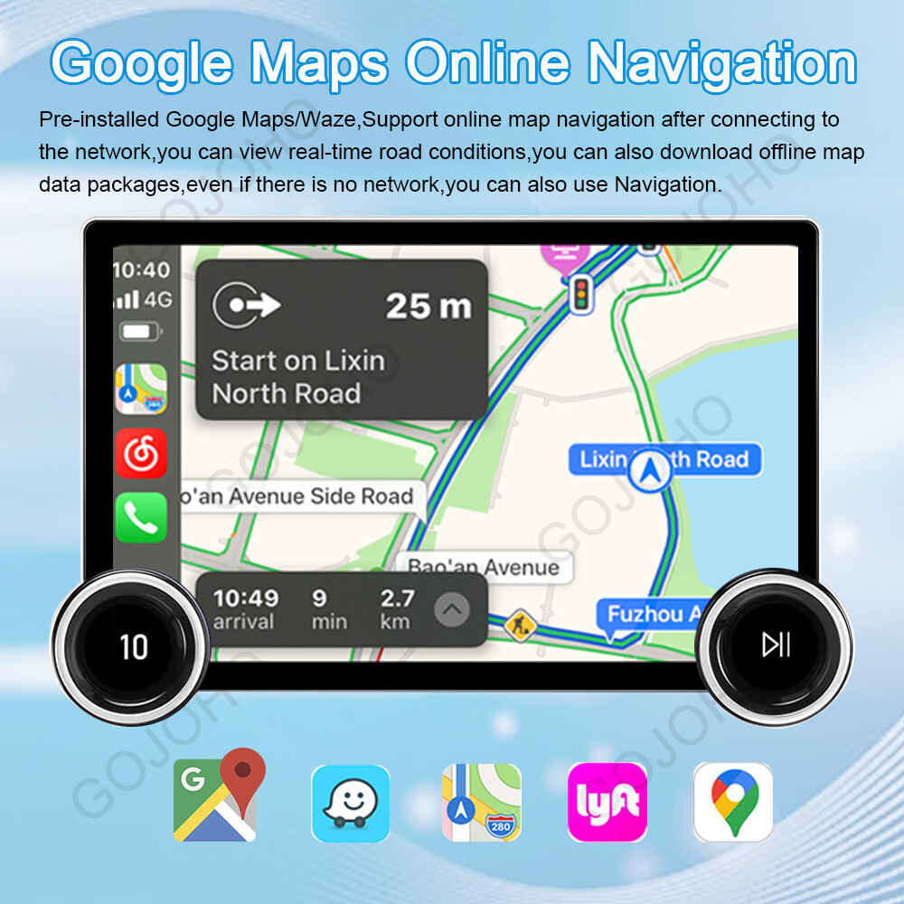 8-Core 10.1 inch Android 13 4GB+64GB Car Stereo Radio GPS Navi WiFi 2K QLED DSP