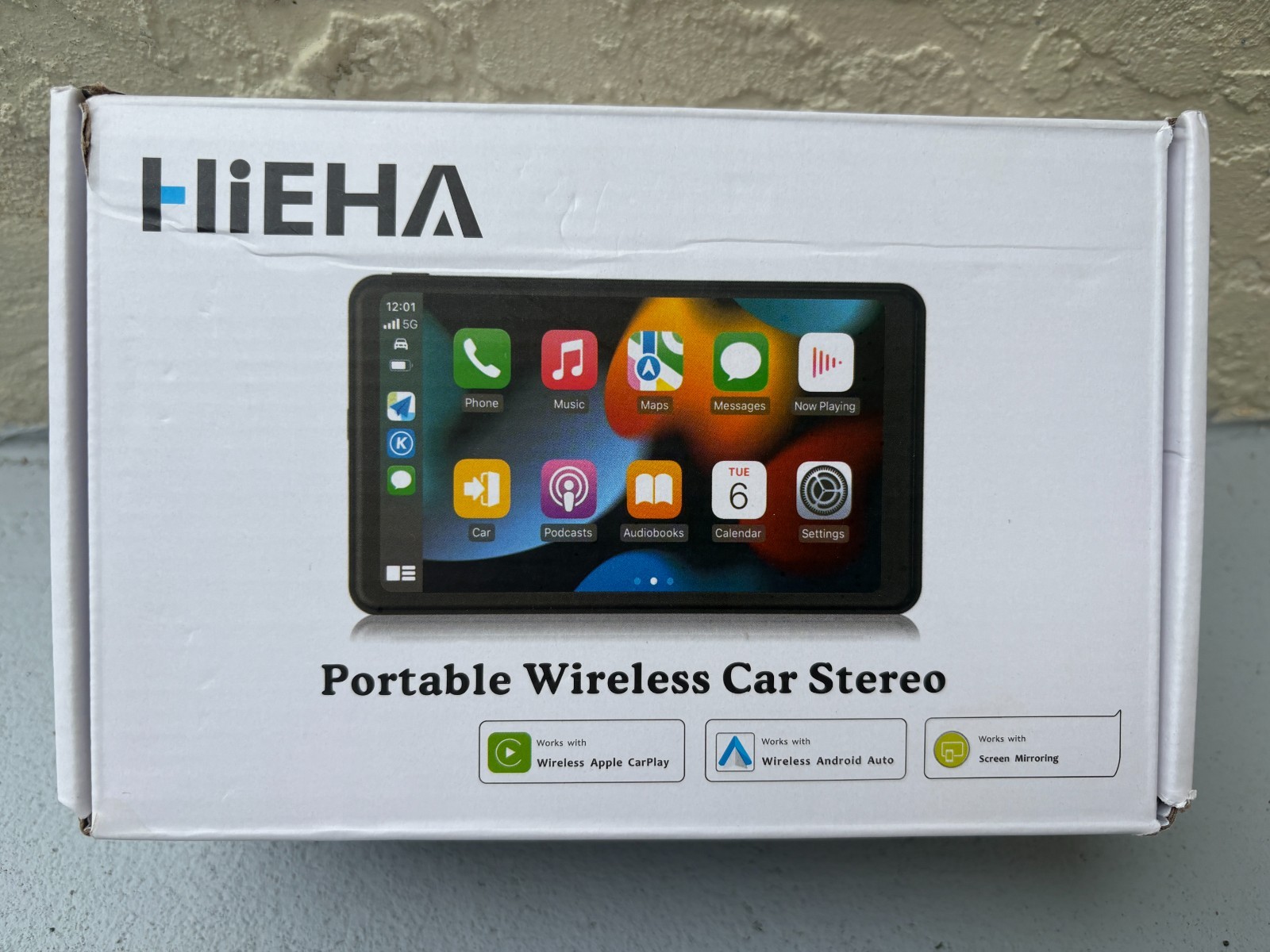 Hieha 7″ Portable Wireless Car Stereo CarPlay Android Auto Mirror Link & Camera