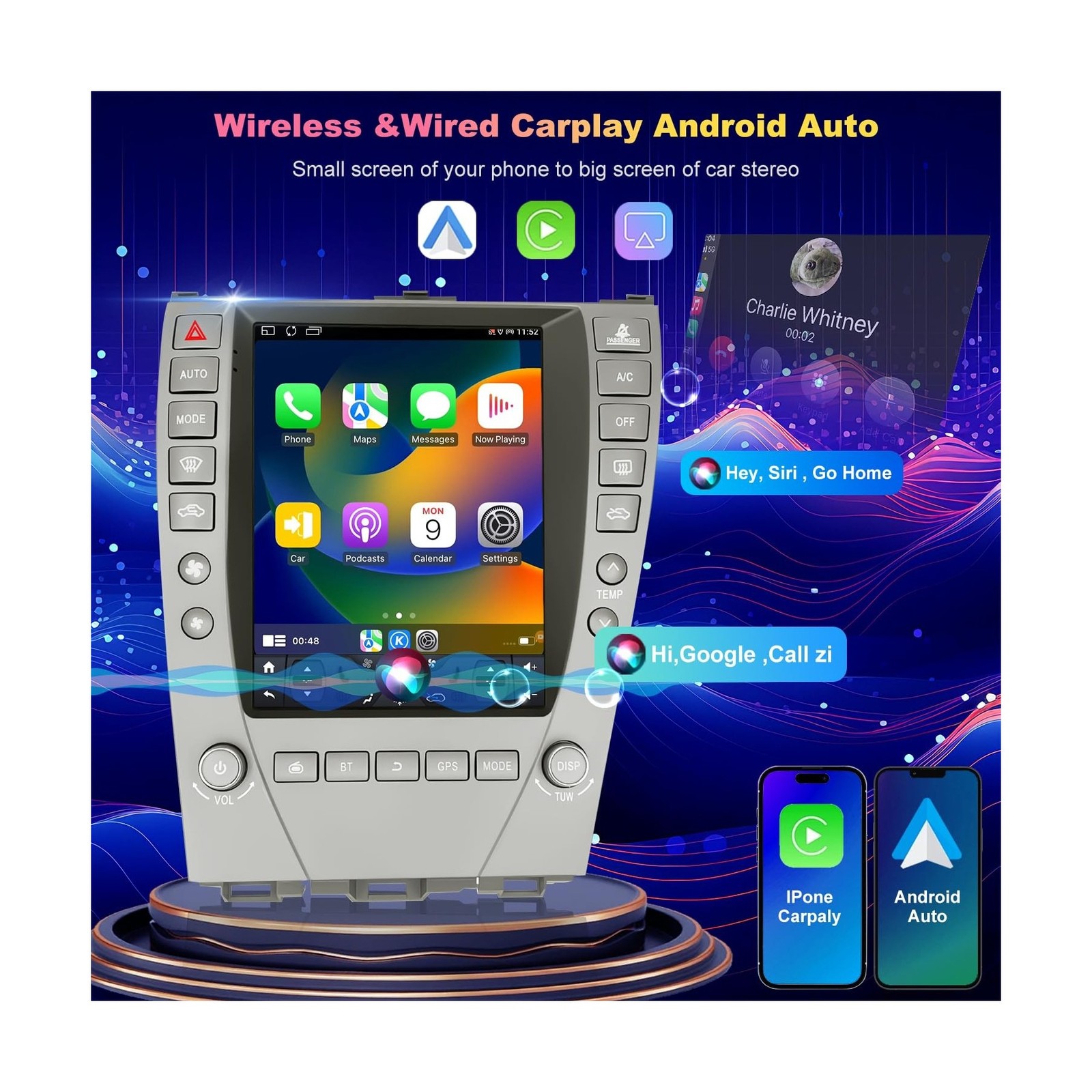 4+64G 5GWifi Upgrade Car Radio for Lexus ES240 ES300 ES330 ES350 2006-2012, 9…