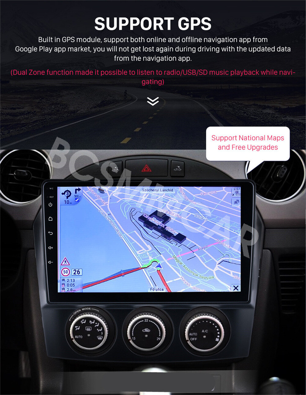 2DIN Car Stereo Radio GPS USB AUX RDS/FM Head Unit Fit For Mazda MX-5 2019-2015