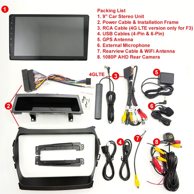 Car Stereo Radio For Hyundai IX45 Santa Fe 2013 – 2018 Android 15 Carlpay Navi
