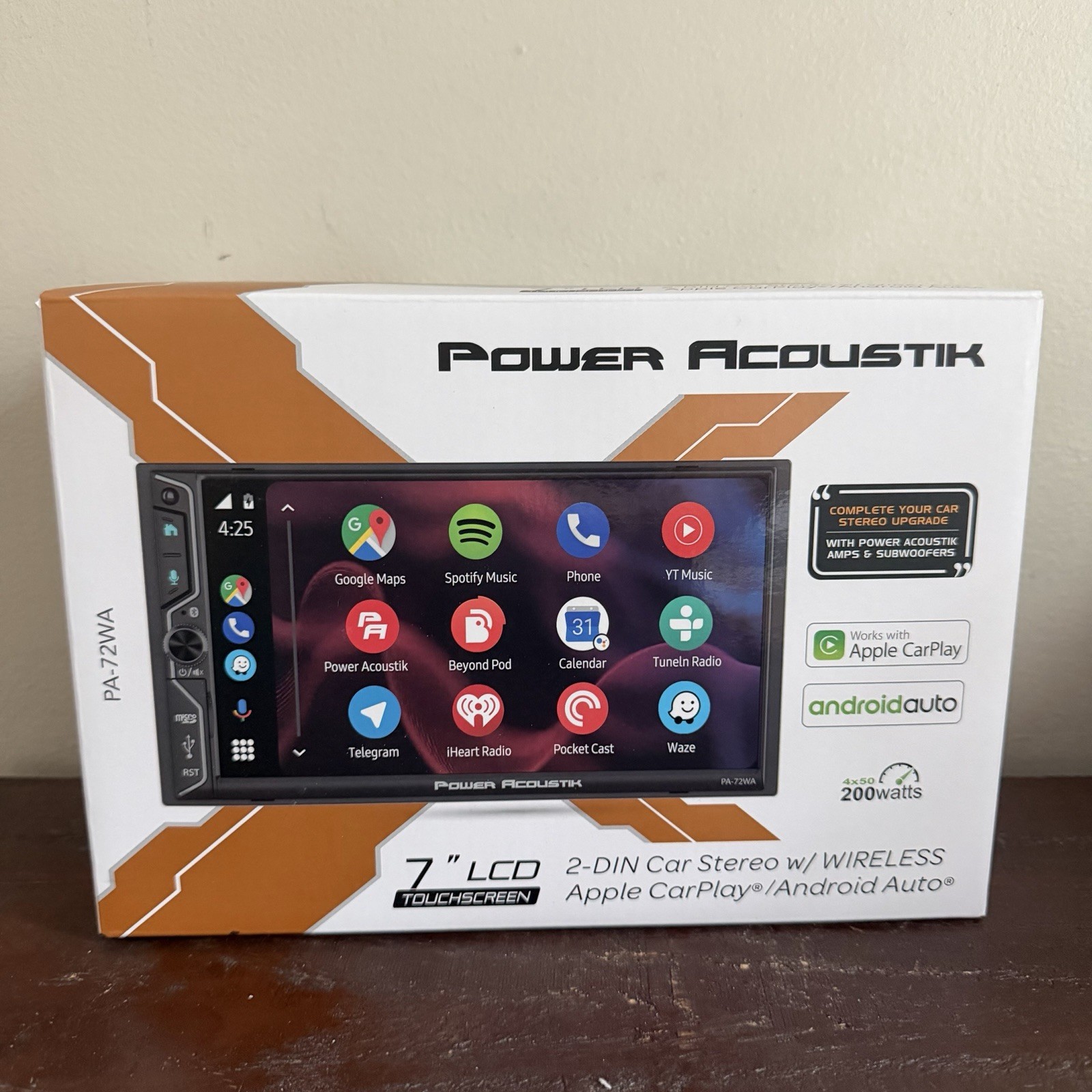 Power Acoustik PA-72WA 2-DIN Car Stereo Head Unit – 7” Touchscreen, Wireless App