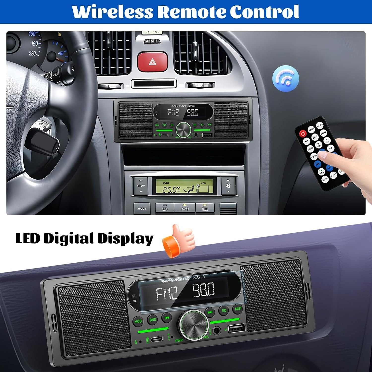 Single Din Car Stereo Radio Bluetooth Multimedia Car Audio