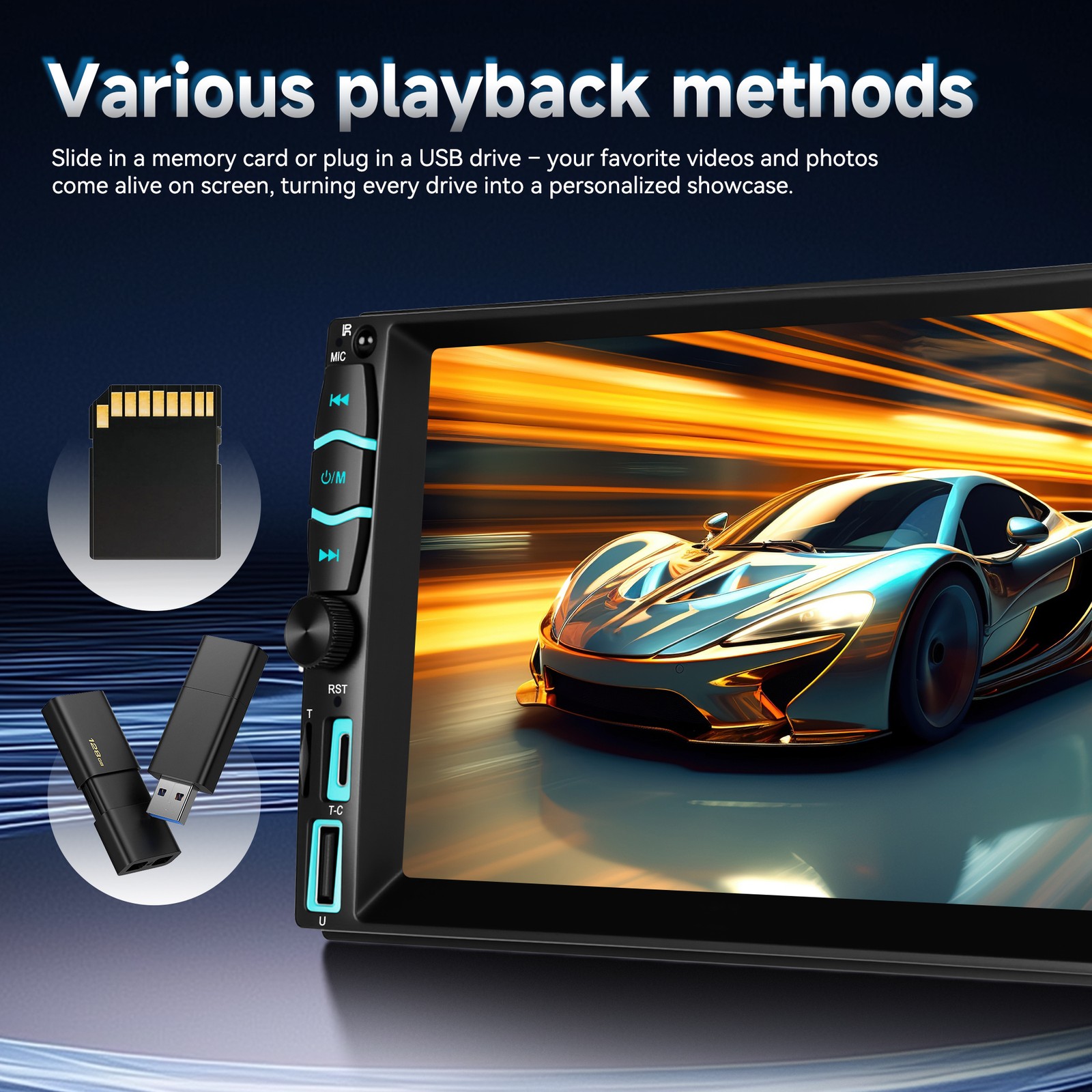 7″ Wireless Car Radio FM Double 2DIN Apple CarPlay Stereo Touch Screen Bluetooth