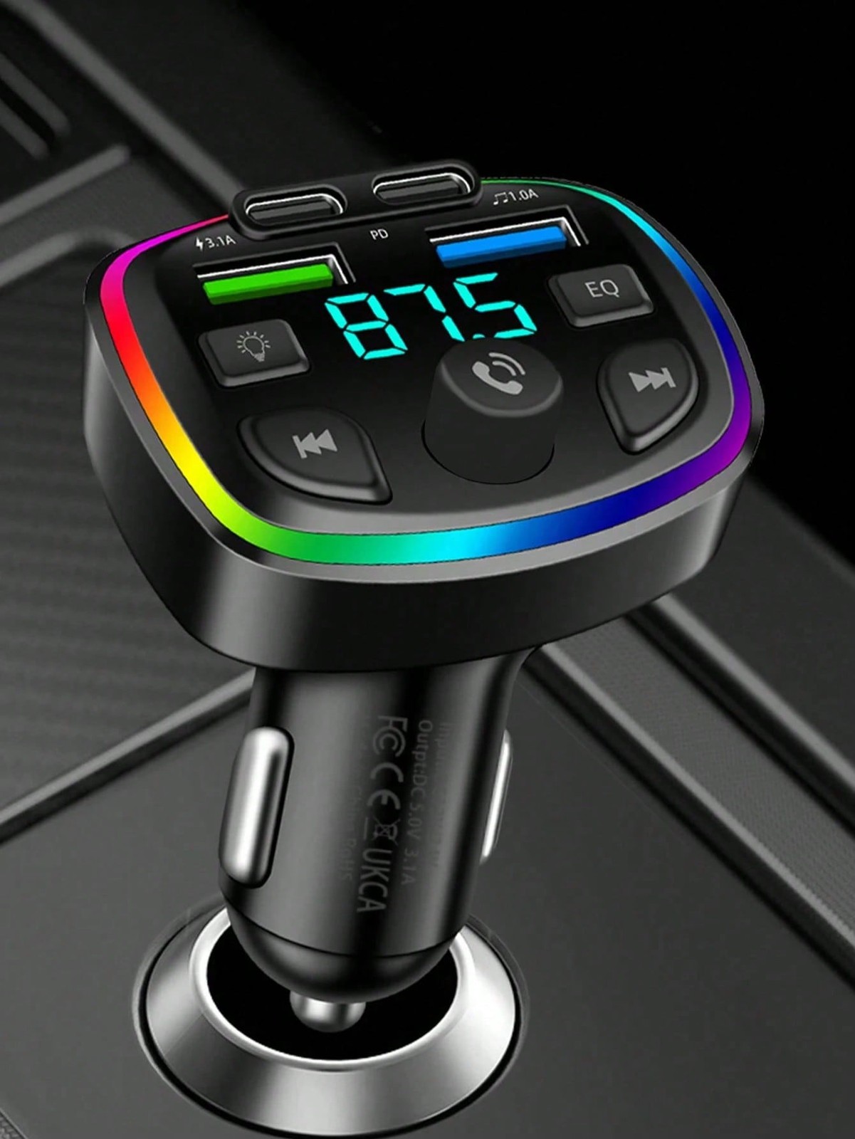 Bluetooth 5.0 FM Transmitter Car MP3 Player QC3.0 Dual USB Fast Charging Audio