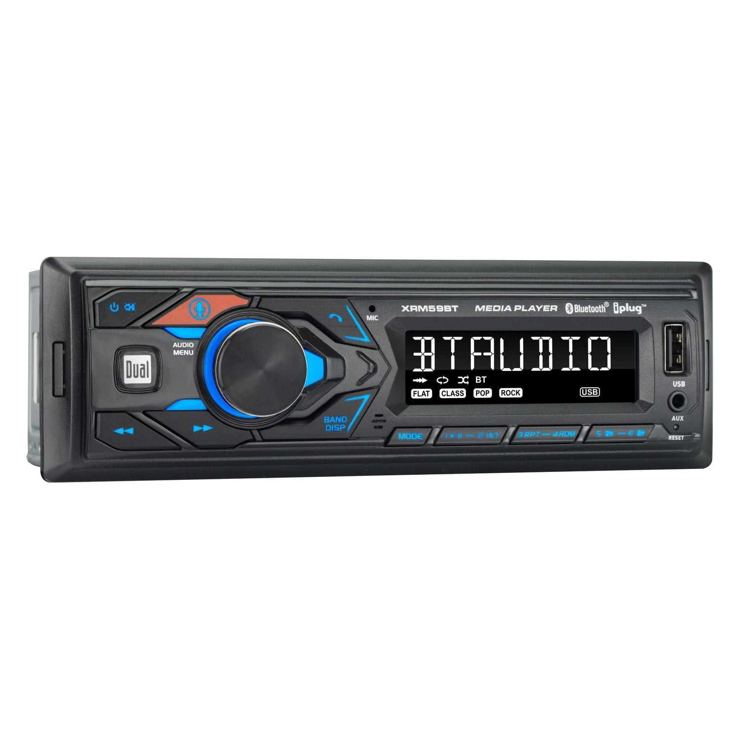 Dual XRM59BT 1 DIN In-Dash Bluetooth Digital Car Stereo USB & AUX 200 Watts!