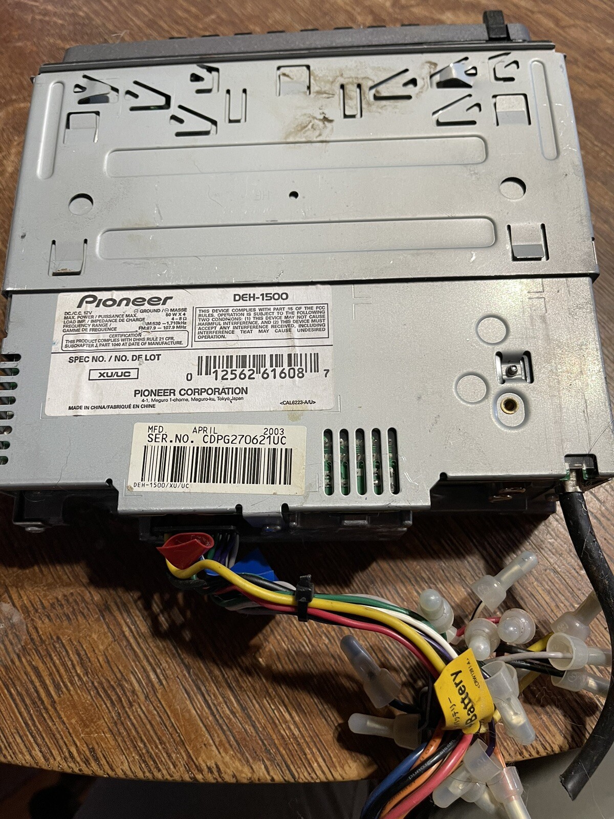 pioneer mosfet 50wx4 DEH-1500 Parts/untested
