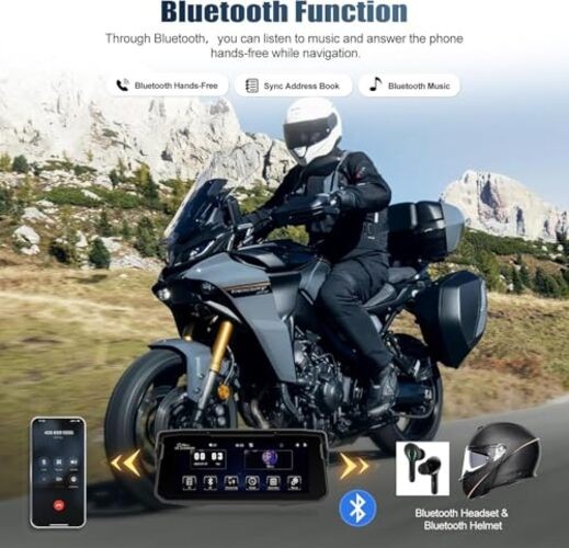 6.86 Inch Motorcycle Carplay Screen with Wireless Carplay & P2-6.86″ IP68