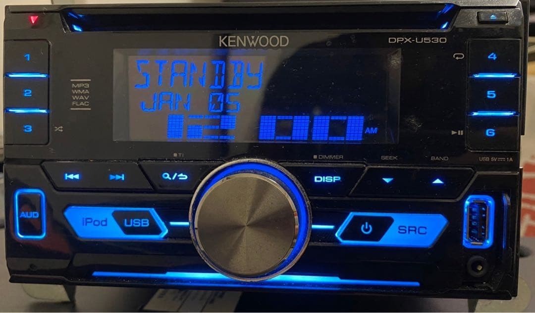 KENWOOD DPX-U530 CD RECEIVER FM AM MP3 WMA WAV 2DIN Black MAX.50W x4 DC14.4V