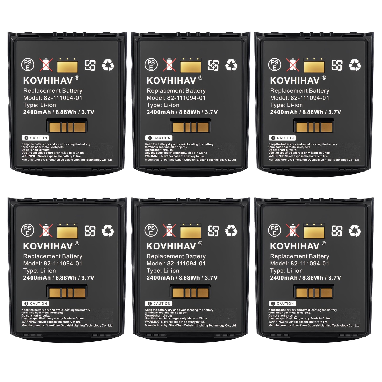MC67 Scanner Battery 6 Pack 7.4V 2500mAh 82-107172-01 BTRY-MC55 MC55A MC65