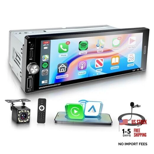 Car Stereo Single Din Wireless Carplay 6.9 inch Wireless Carplay Android auto
