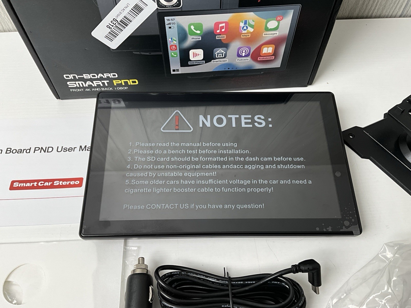 On-Dash Android GPS Smart Stereo Navigation Unit 4K Front 1080p Back Cameras