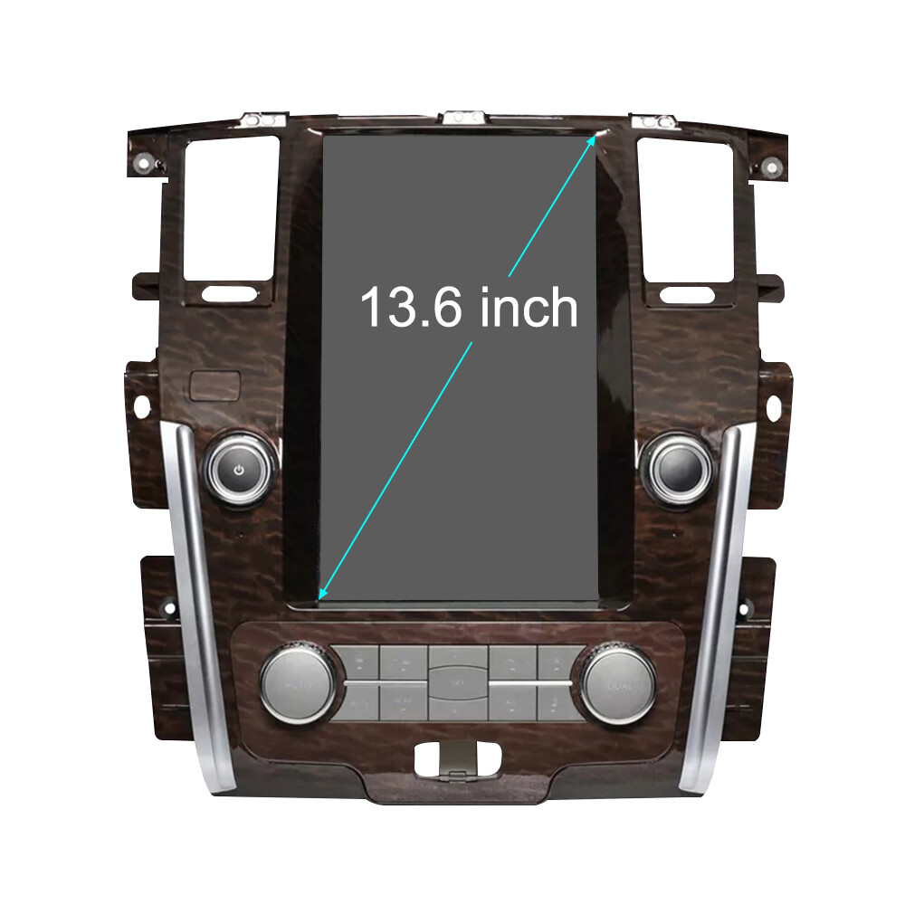 13.6″Car Radio for Nissan Patrol SE 2012-2019 Wooden GPS Navi BT Hands-free Call