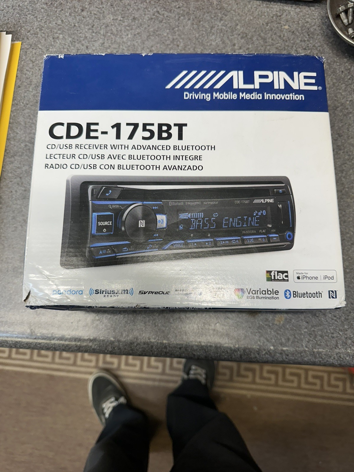 Alpine CDE-175BT, Single-Din CD Car Stereo W/Bluetooth, USB & Auxiliary Input