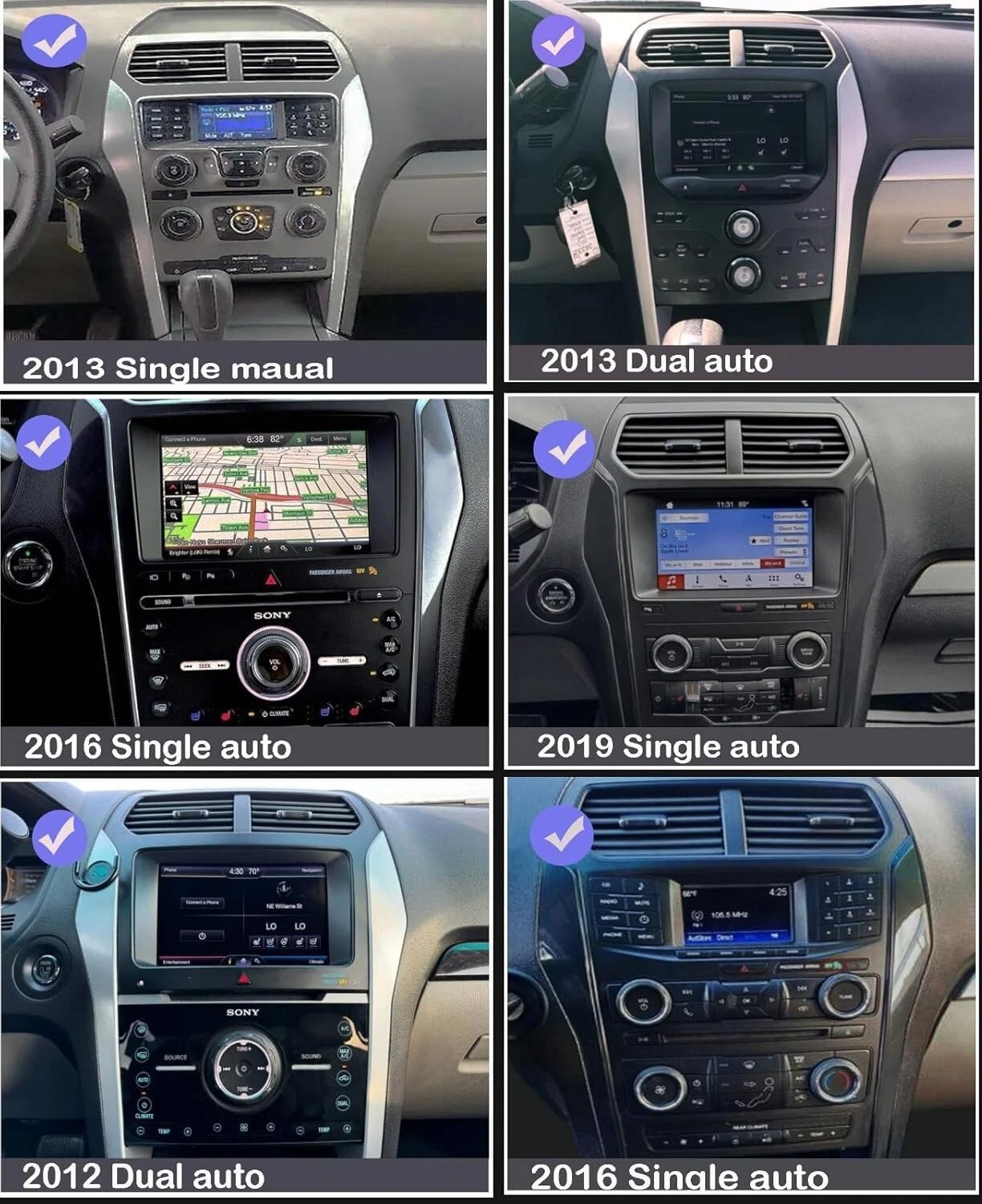 Android Car Navigation Radio 12.1″ for Ford Explorer 2011-2019 W.CarPlay 8 Core