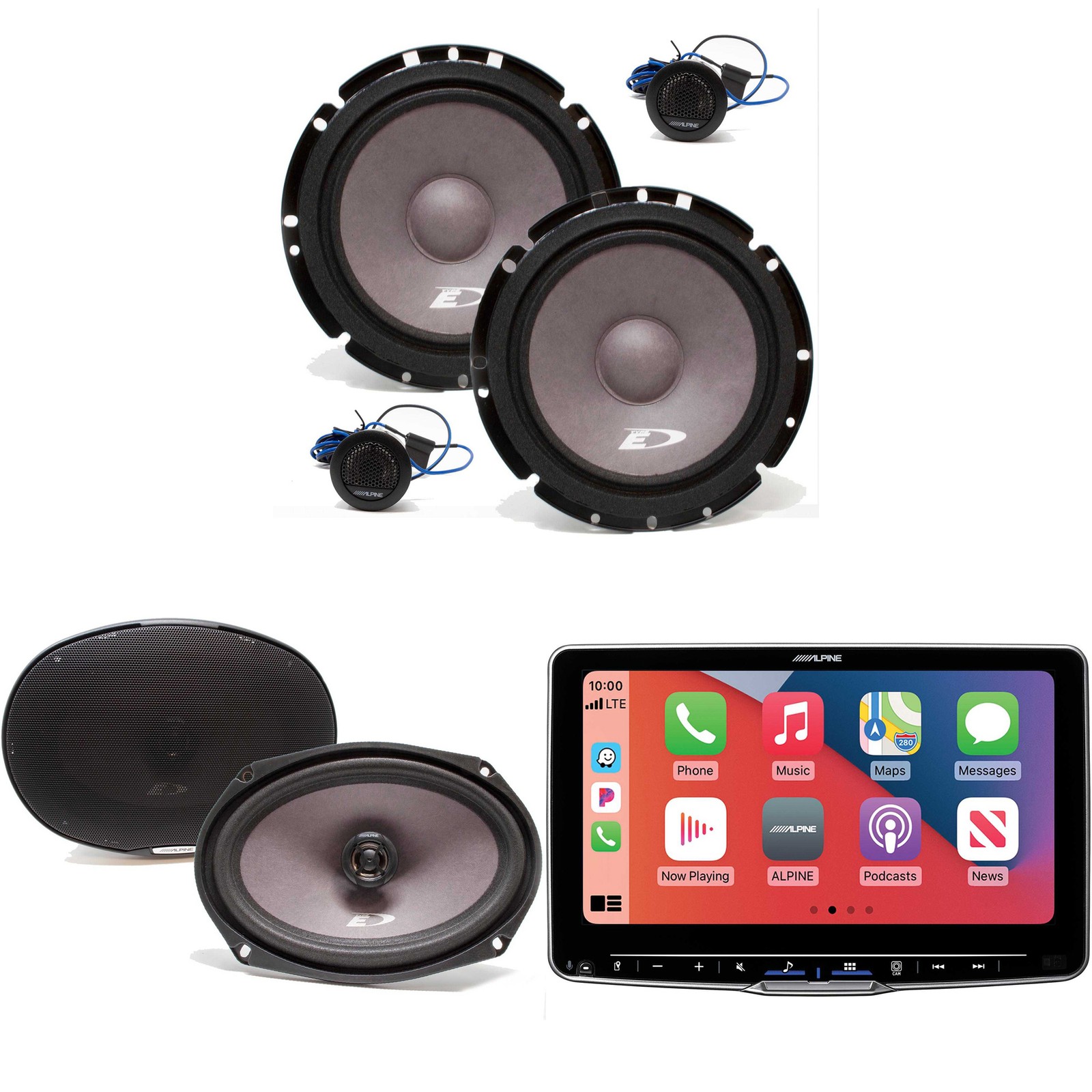 Alpine ILX-F509 9″ Touchscreen Receiver & SXE-1751S Component Speakers