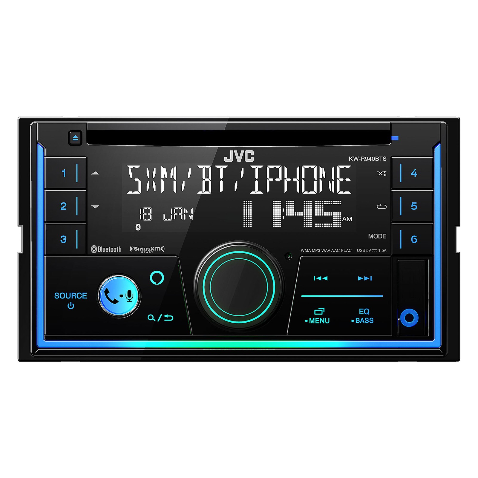JVC KW-R940BTS 2-Din CD Receiver featuring Bluetooth / USB / SiriusXM / Amazo…