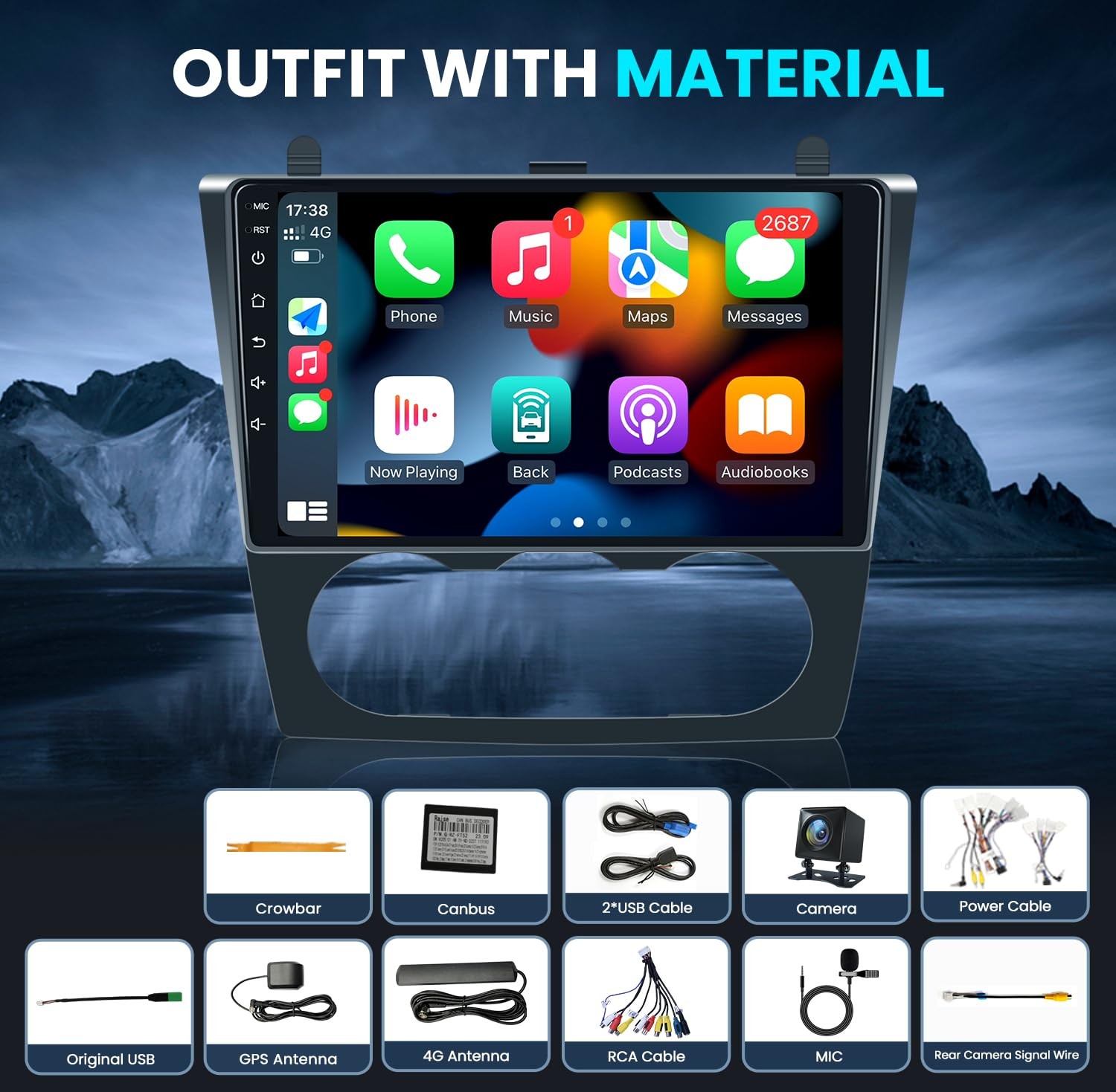 8Core 32GB CarPlay Car Radio Stereo Android GPS Navi For 2008-2012 Nissan Altima