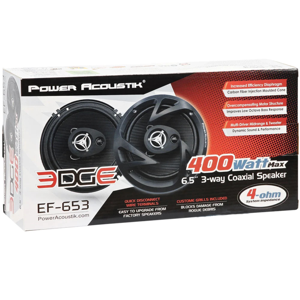 PL40B Single DIN AF/FM Car Stereo w/4X 6.5″ 400 Watts Coaxial Car Speakers