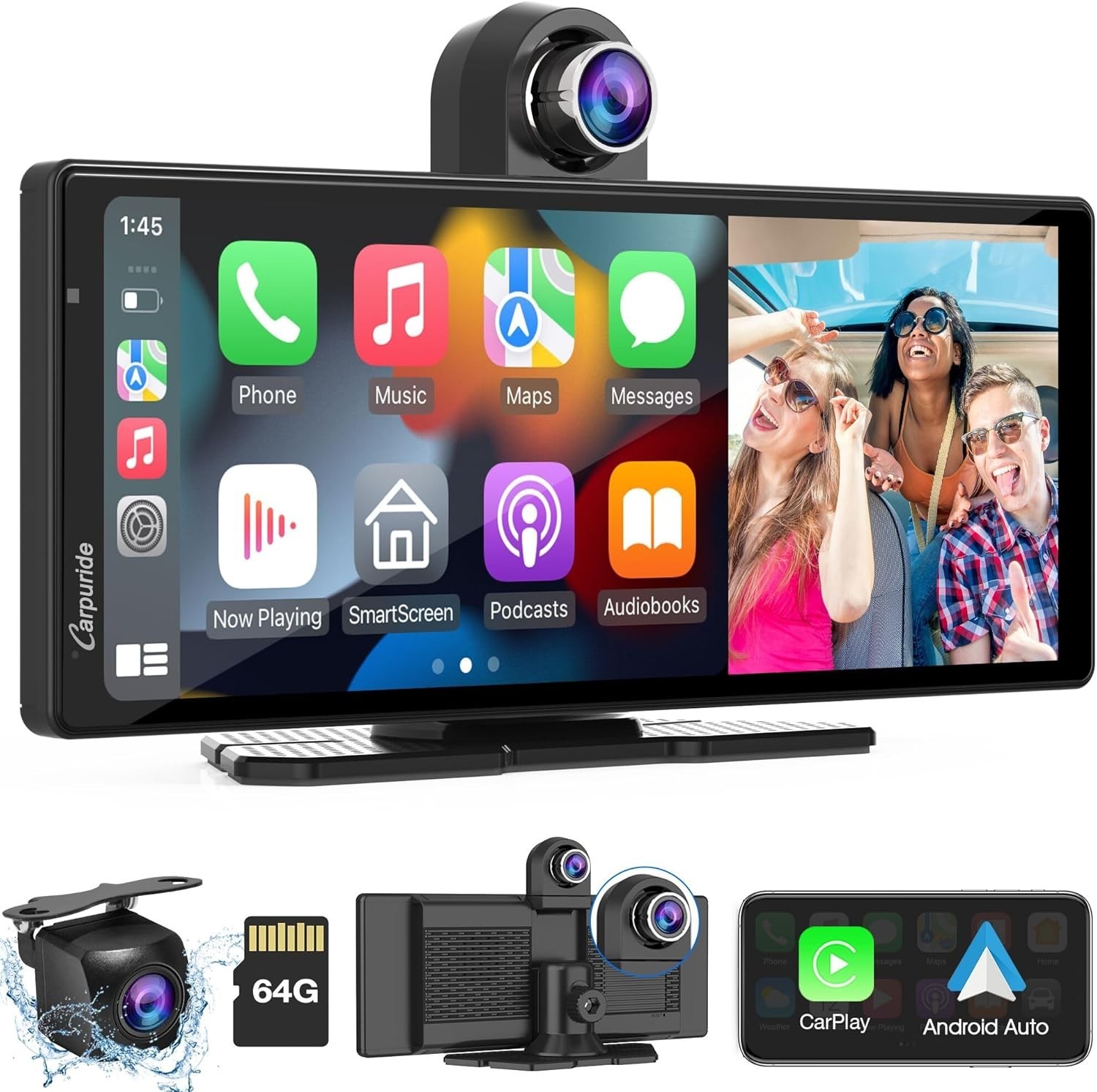 CARPURIDE W903 Carplay, 9.3″ HD IPS Touch Screen, BT/AUX/TF/ Audio Video/Voice C