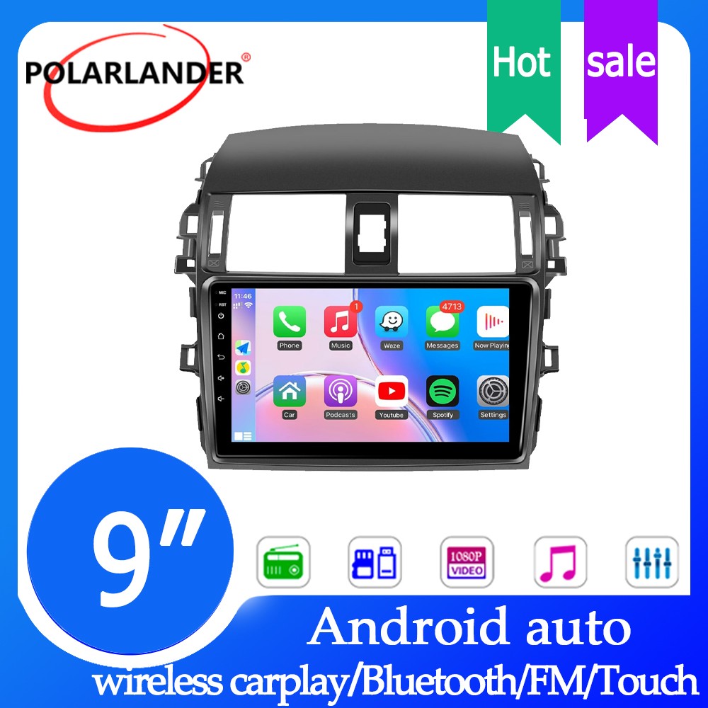 9” Android Car Stereo 2+32G Touchscreen Corolla 2009-2013 Carplay GPS