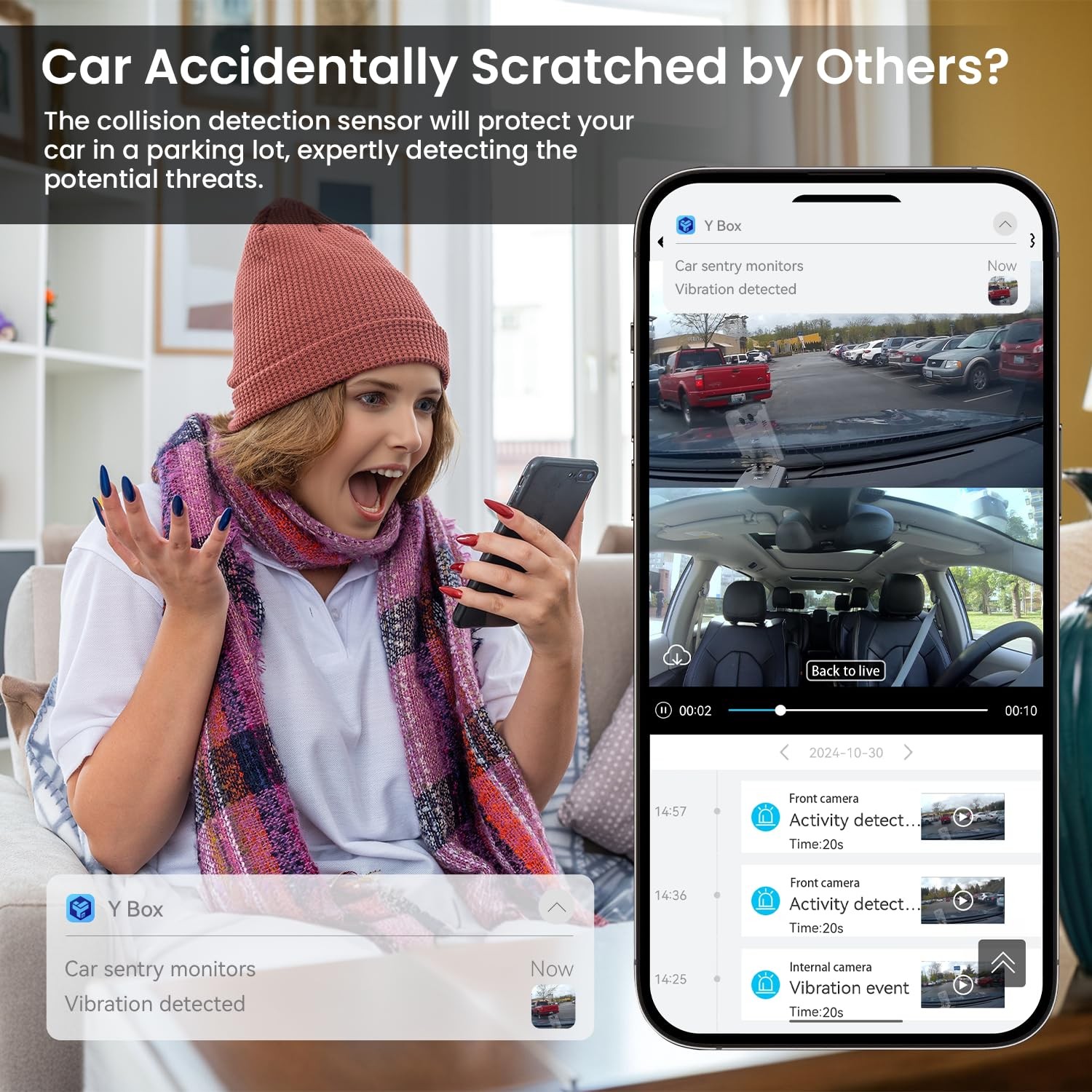 Dash Cam Front Inside, 4G LTE Security Camera for Car, Remote Live-View, Instant