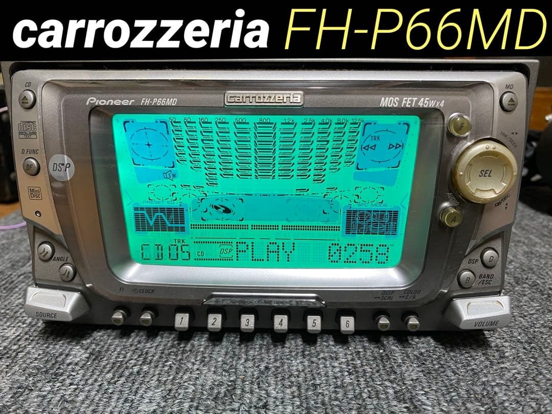 Pioneer Carrozzeria Audio CD MD Player FH-P66MD Silver 2DIN Head Unit Working
