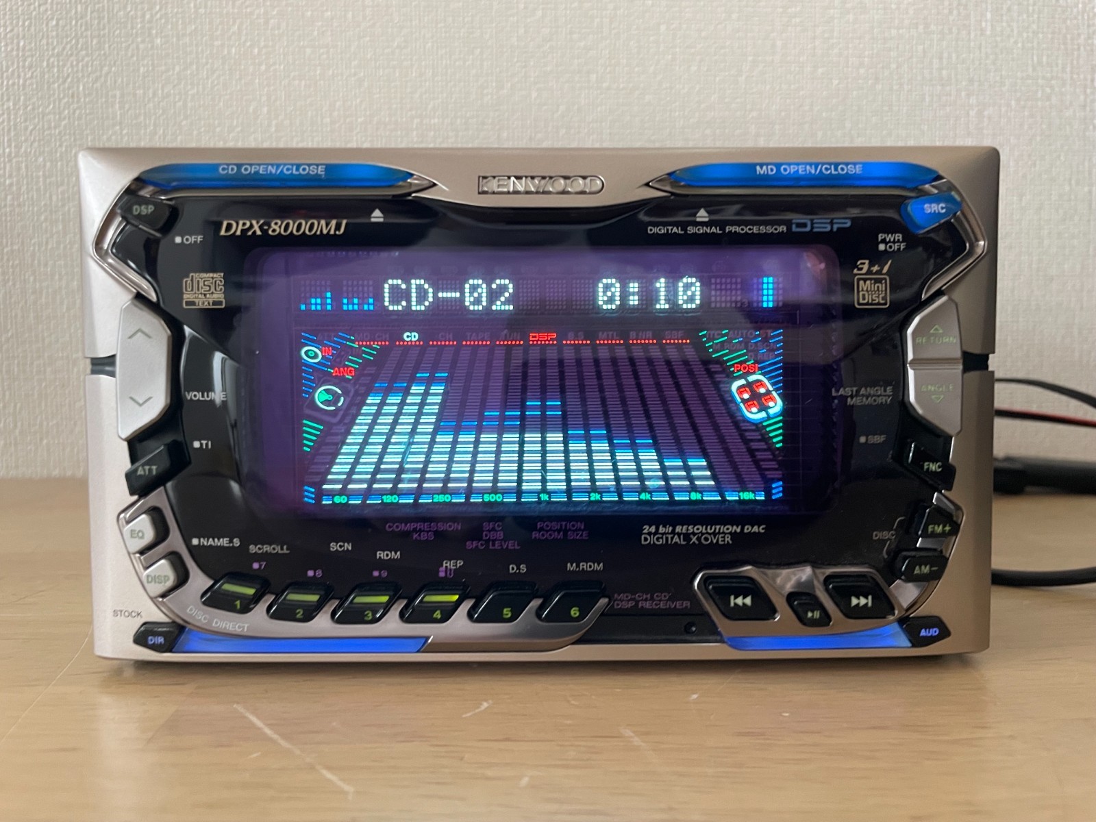 Kenwood DPX-8000MJ 2DIN Car Audio CD MD Receiver DSP Bluetooth Tested Working