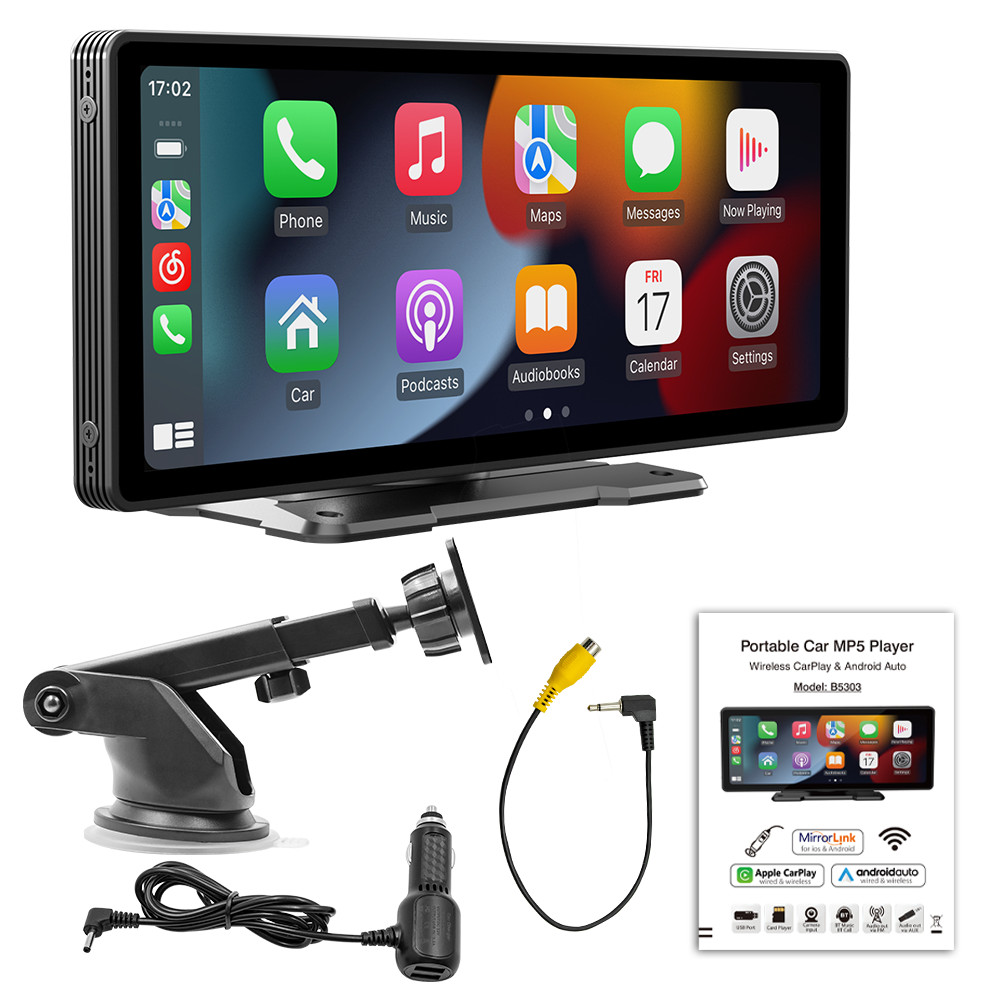 9.3in HD Car MP5 Player Radio Bluetooth FM USB For Apple CarPlay Android Auto