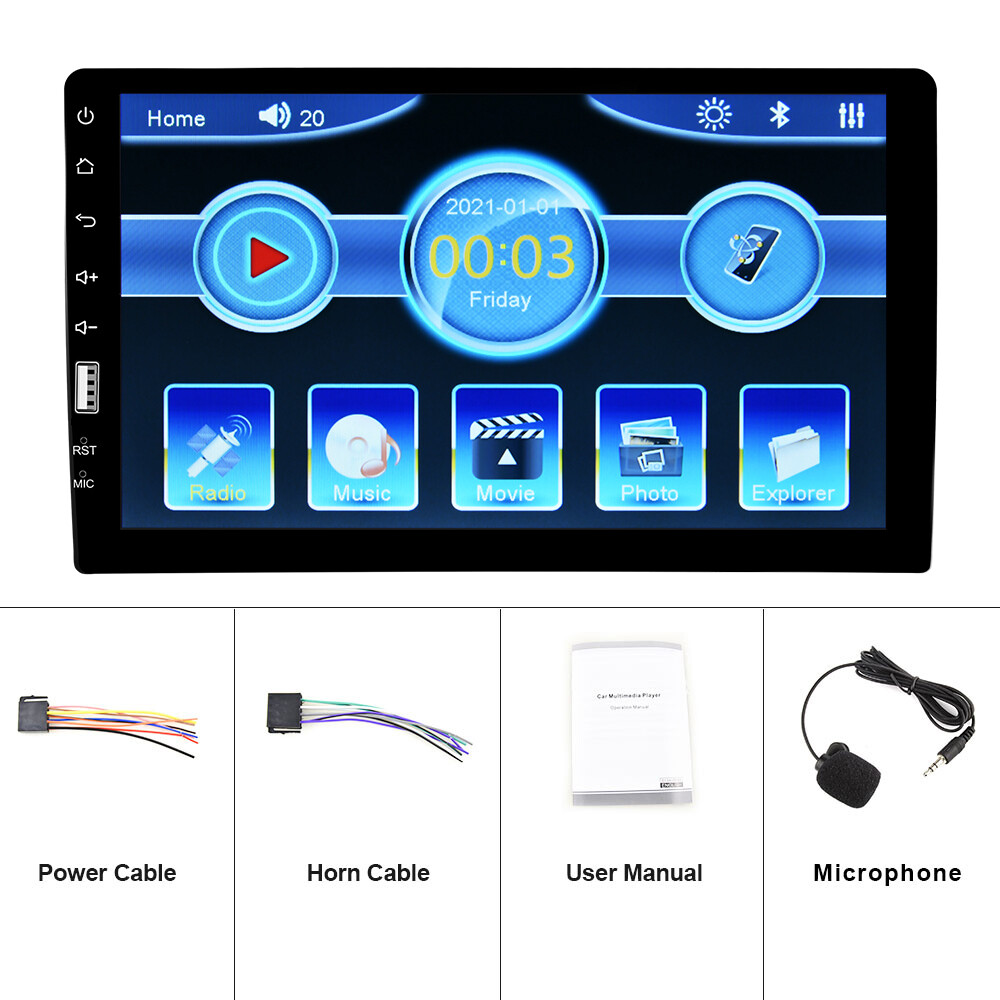 9″ Single 1Din Car Stereo Bluetooth Touch Screen Mirror link MP5 Radio + Camera
