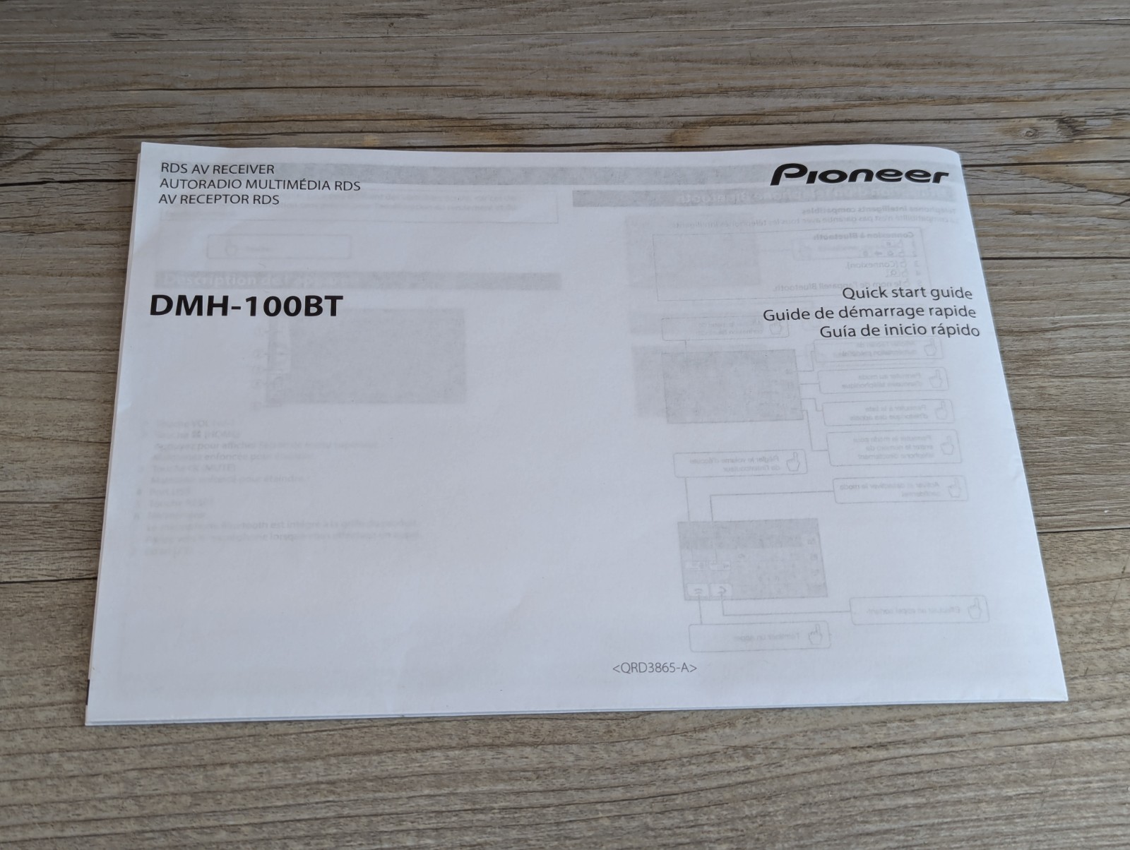 Pioneer DMH-100BT Bluetooth Car Digital Media Receiver 6.2 Inch WVGA Display