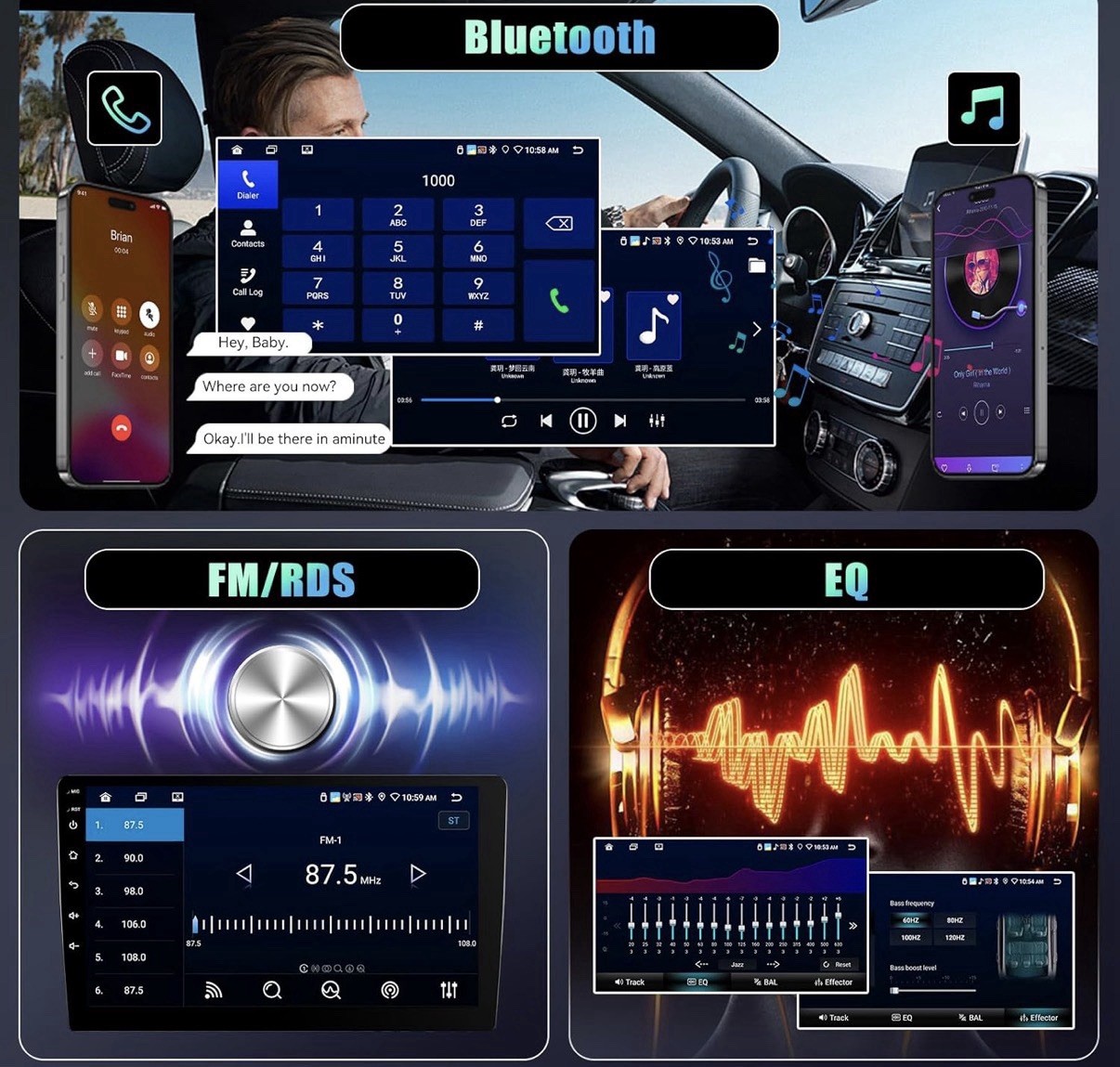 [8 Core 6G+128G] Android 15 Car Stereo for Hyundai Santa Fe 2006-2012 with Wirel