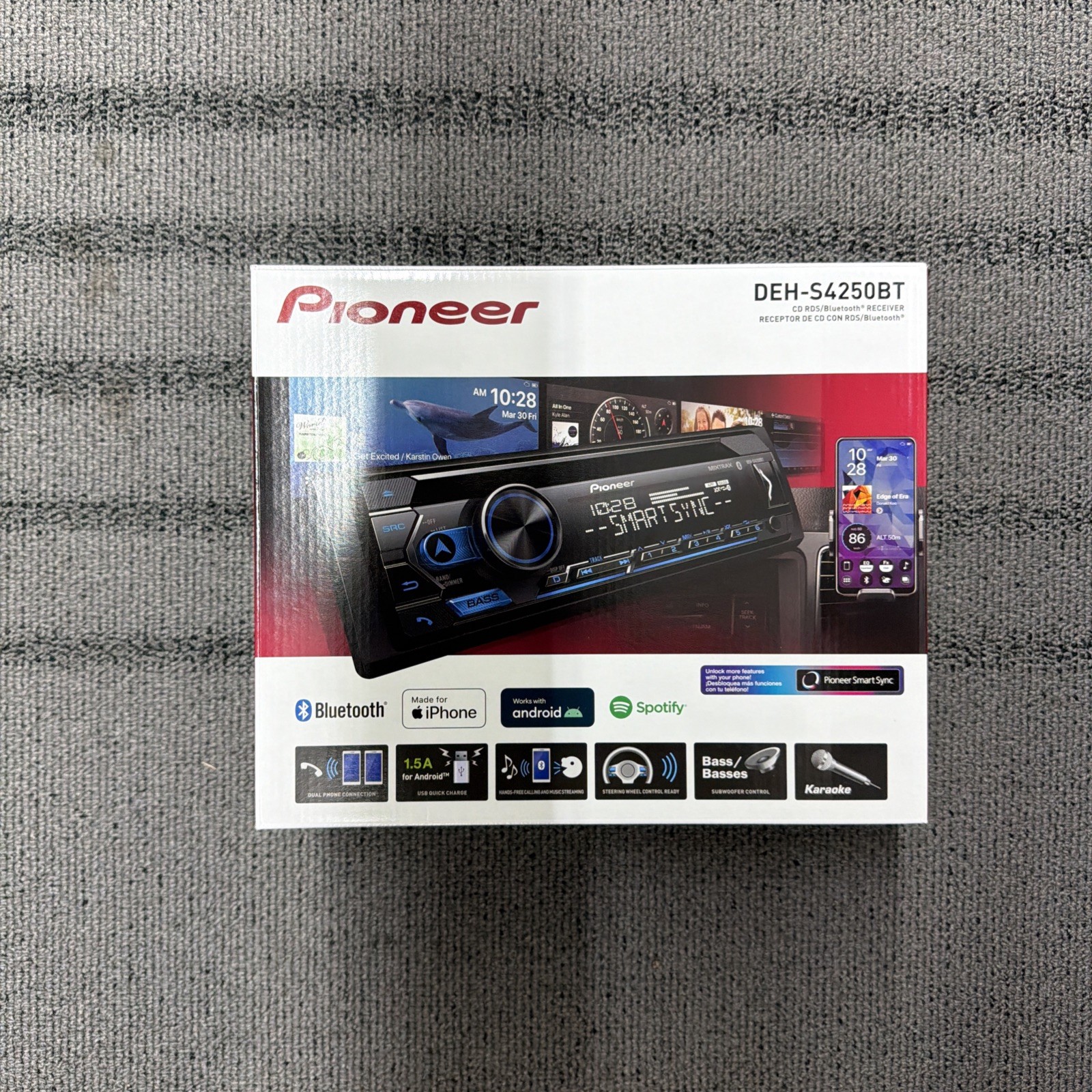 Pioneer DEH-S4250BT Single 1 DIN CD Player Bluetooth MIXTRAX USB AUX 13 Band EQ