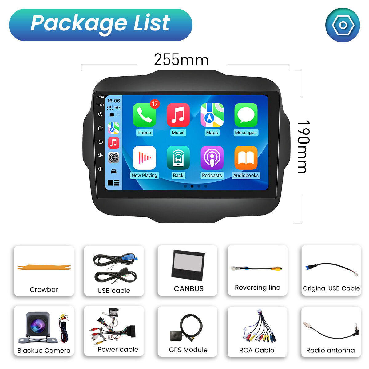 Wifi CarPlay Android 12.0 Car Radio Stereo For Jeep Renegade 2015-2020 GPS WIFI